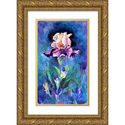 Purple Lilly Gold Ornate Wood Framed Art Print with Double Matting by Kovacs, Anna Brigite