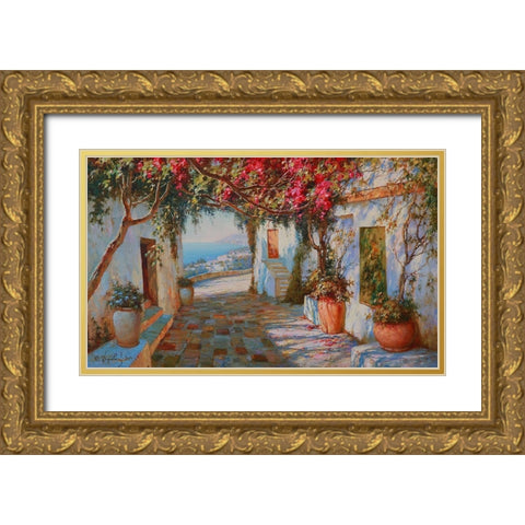 The Way to the Sea Gold Ornate Wood Framed Art Print with Double Matting by Obuchovsky, Yury
