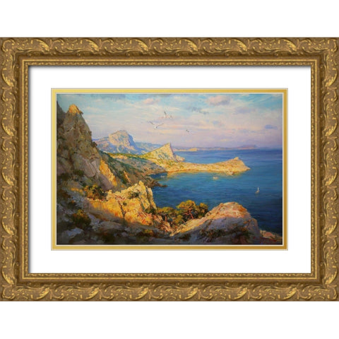 Rocky Coast VIII Gold Ornate Wood Framed Art Print with Double Matting by Sviridov, Sergei