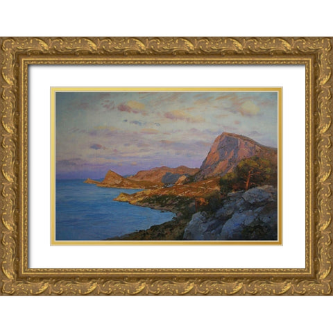 Rocky Coast XII Gold Ornate Wood Framed Art Print with Double Matting by Sviridov, Sergei
