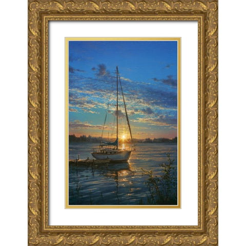 Sunset Gold Ornate Wood Framed Art Print with Double Matting by Yushkevich, Viktor