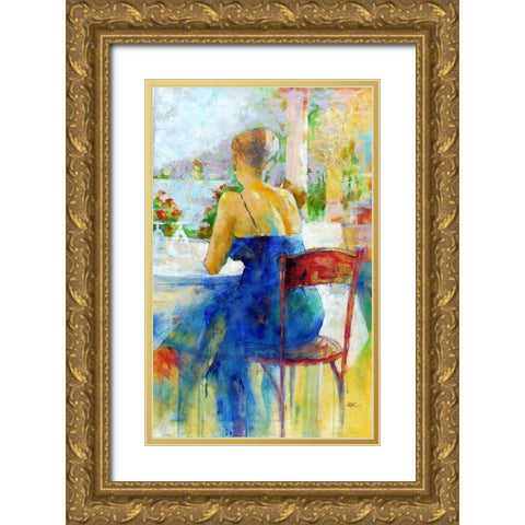 Somewhere on Capri Gold Ornate Wood Framed Art Print with Double Matting by Zakrynycny, Viktor