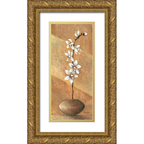 Orchids I Gold Ornate Wood Framed Art Print with Double Matting by Dahlke, Izabella