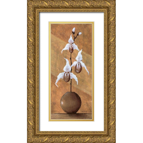 Orchids II Gold Ornate Wood Framed Art Print with Double Matting by Dahlke, Izabella