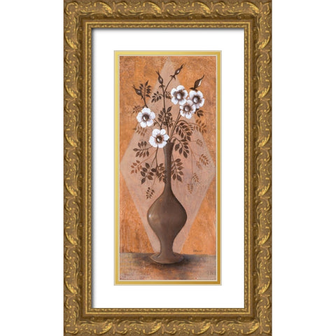 Flowers in the Vase I Gold Ornate Wood Framed Art Print with Double Matting by Dahlke, Izabella