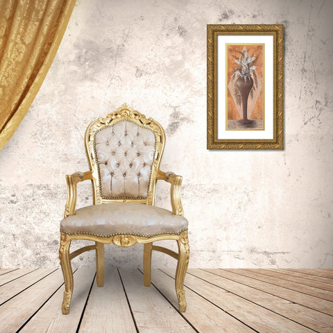 Flowers in the Vase III Gold Ornate Wood Framed Art Print with Double Matting by Dahlke, Izabella