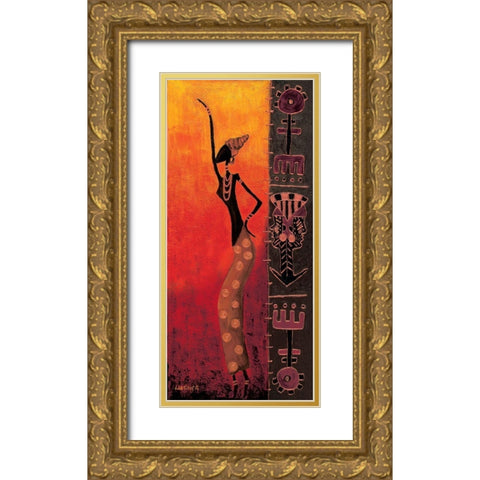 Dancing Black Girl I Gold Ornate Wood Framed Art Print with Double Matting by Wagner, Dorota