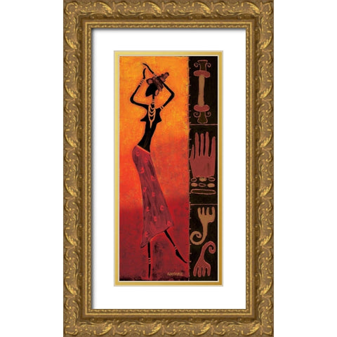 Dancing Black Girl II Gold Ornate Wood Framed Art Print with Double Matting by Wagner, Dorota