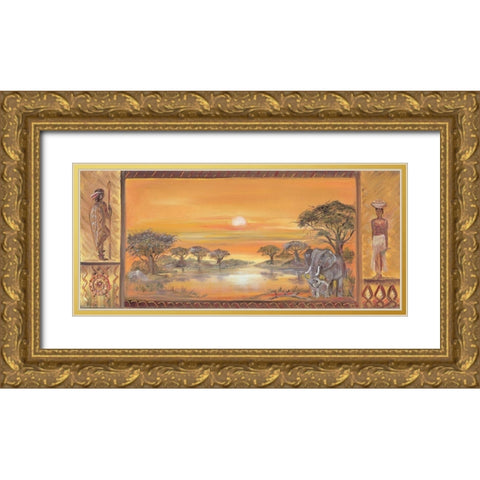 Memories of Africa I Gold Ornate Wood Framed Art Print with Double Matting by Nyvltova, Dagmar