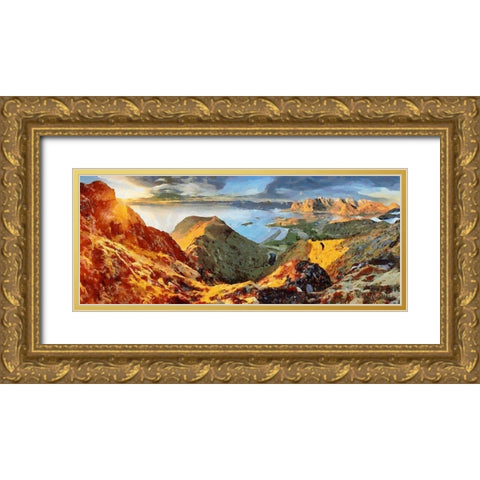 Faroe Islands II Gold Ornate Wood Framed Art Print with Double Matting by Medeiros, Celito