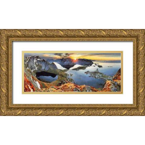 Faroe Islands III Gold Ornate Wood Framed Art Print with Double Matting by Medeiros, Celito