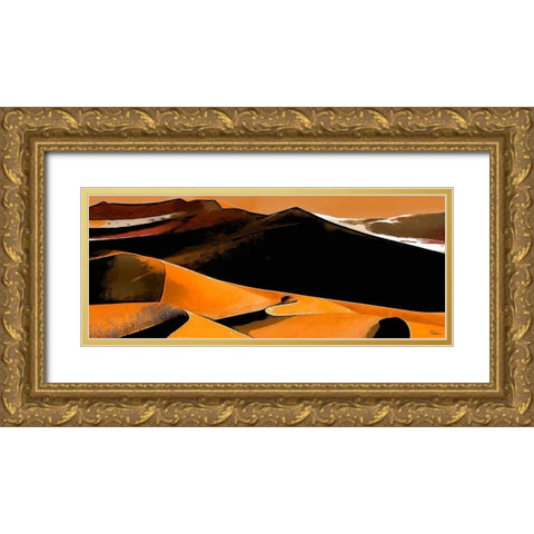 Yellow Dunes in Desert Gold Ornate Wood Framed Art Print with Double Matting by Medeiros, Celito