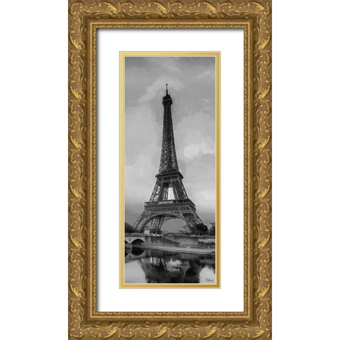 Eiffel Tower by Sunset II Gold Ornate Wood Framed Art Print with Double Matting by Medeiros, Celito