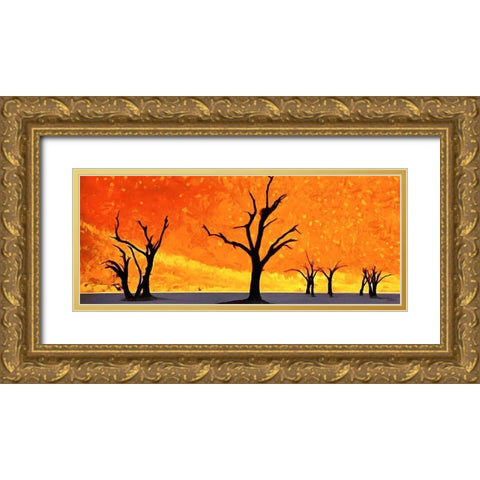 Trees without Life Gold Ornate Wood Framed Art Print with Double Matting by Medeiros, Celito