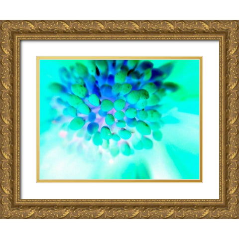 Green Bulbs Gold Ornate Wood Framed Art Print with Double Matting by Grayscale