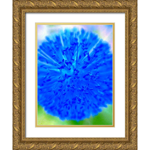 Blue Ball I Gold Ornate Wood Framed Art Print with Double Matting by Grayscale