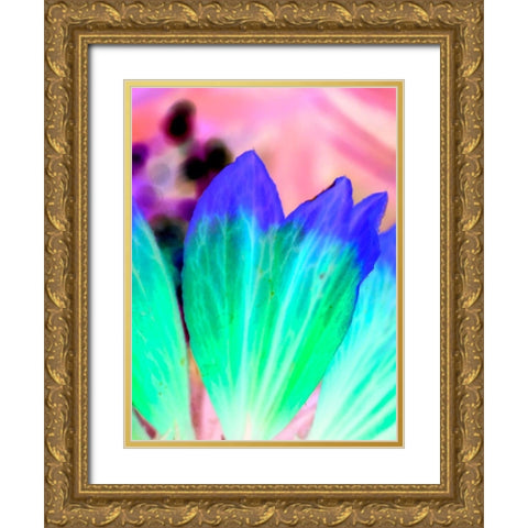 Green Leaves II Gold Ornate Wood Framed Art Print with Double Matting by Grayscale