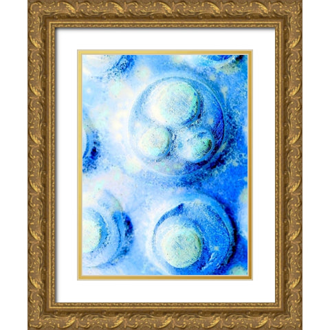 Blue Cells I Gold Ornate Wood Framed Art Print with Double Matting by Grayscale