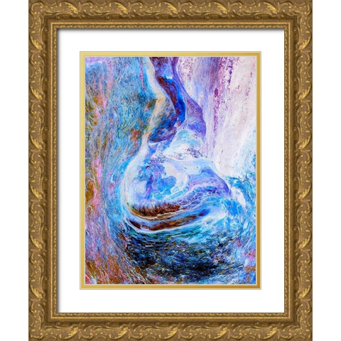 Lava Storm III Gold Ornate Wood Framed Art Print with Double Matting by Grayscale