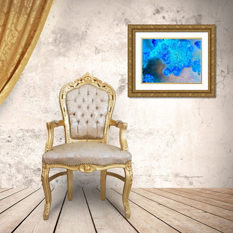 Blue Oxide Gold Ornate Wood Framed Art Print with Double Matting by Grayscale