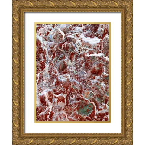 Red Texture II Gold Ornate Wood Framed Art Print with Double Matting by Grayscale