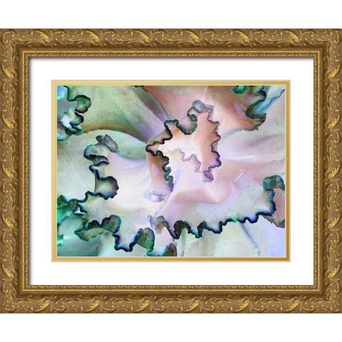 Green Ribbons I Gold Ornate Wood Framed Art Print with Double Matting by Grayscale