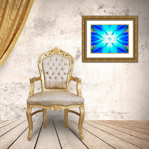 Flower Medallion V Gold Ornate Wood Framed Art Print with Double Matting by Grayscale