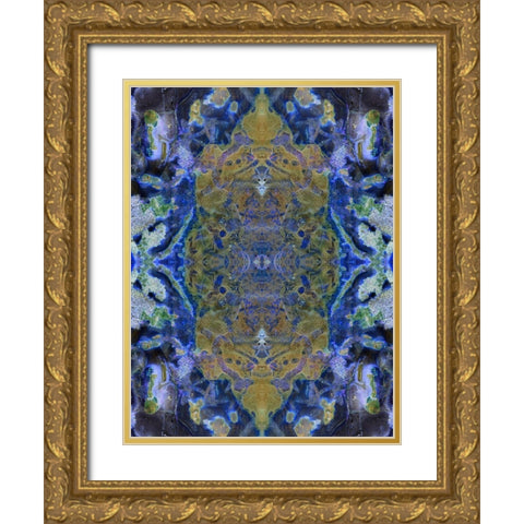 Sand Medallion I Gold Ornate Wood Framed Art Print with Double Matting by Grayscale