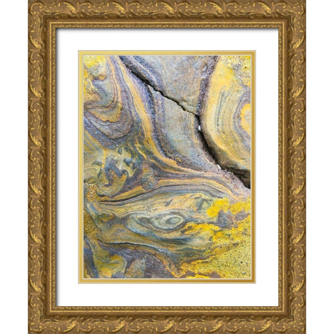 Eroded Sandstone I Gold Ornate Wood Framed Art Print with Double Matting by Grayscale