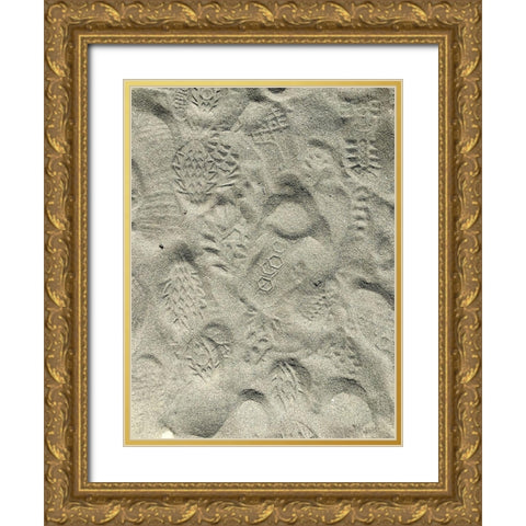 Sand Prints II Gold Ornate Wood Framed Art Print with Double Matting by Grayscale
