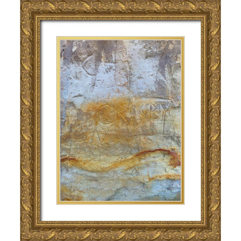 Sand Wall III Gold Ornate Wood Framed Art Print with Double Matting by Grayscale