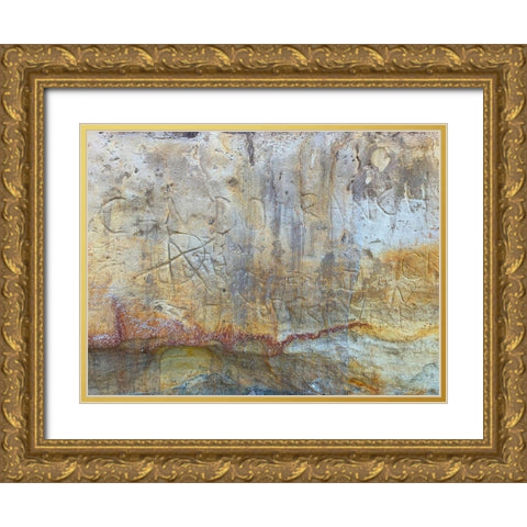 Sand Wall V Gold Ornate Wood Framed Art Print with Double Matting by Grayscale