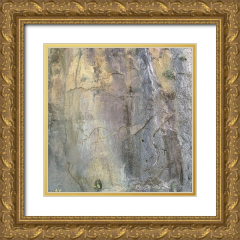 Sand Wall VII Gold Ornate Wood Framed Art Print with Double Matting by Grayscale