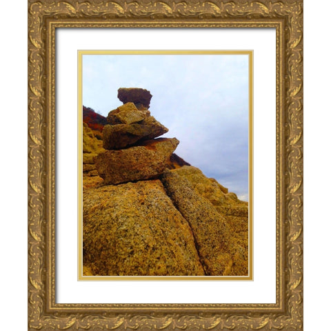 Carins I Gold Ornate Wood Framed Art Print with Double Matting by Grayscale