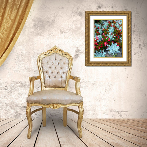 White and Red I Gold Ornate Wood Framed Art Print with Double Matting by Grayscale