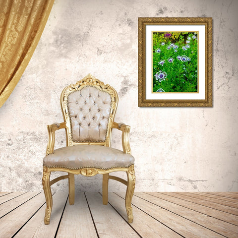 White and Purple I Gold Ornate Wood Framed Art Print with Double Matting by Grayscale