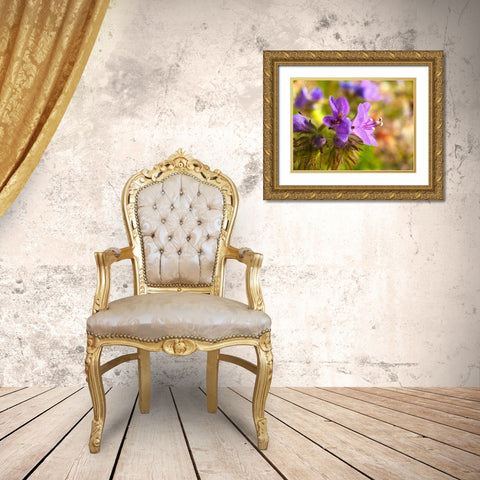 Purple Fuzzy I Gold Ornate Wood Framed Art Print with Double Matting by Grayscale