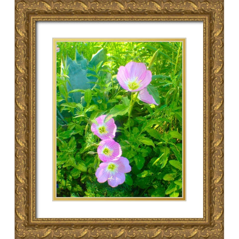 Geraniums I Gold Ornate Wood Framed Art Print with Double Matting by Grayscale