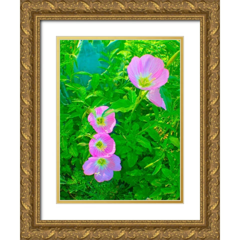 Geraniums III Gold Ornate Wood Framed Art Print with Double Matting by Grayscale