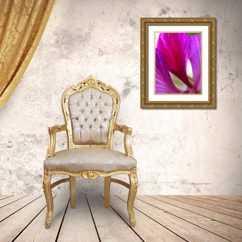 Pink Leaves II Gold Ornate Wood Framed Art Print with Double Matting by Grayscale