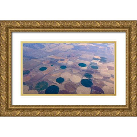 Crop Circles I Gold Ornate Wood Framed Art Print with Double Matting by Grayscale