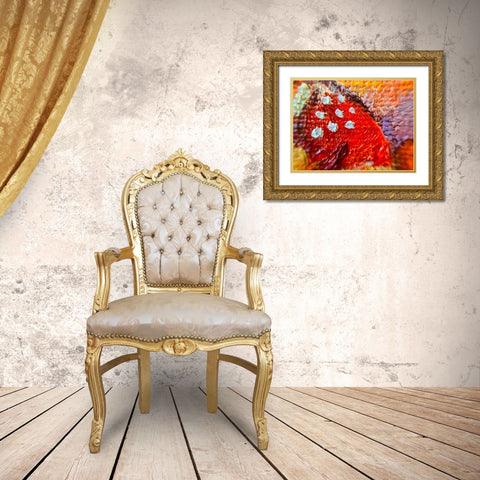 Paint Closeup V Gold Ornate Wood Framed Art Print with Double Matting by Grayscale