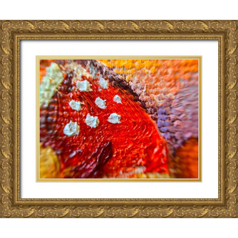 Paint Closeup V Gold Ornate Wood Framed Art Print with Double Matting by Grayscale