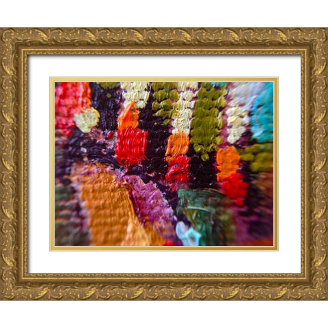 Paint Closeup VI Gold Ornate Wood Framed Art Print with Double Matting by Grayscale