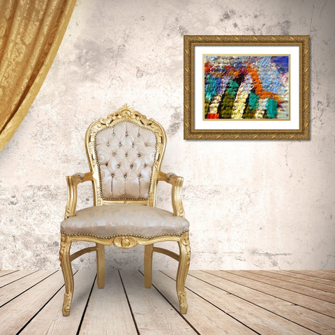 Paint Closeup VII Gold Ornate Wood Framed Art Print with Double Matting by Grayscale
