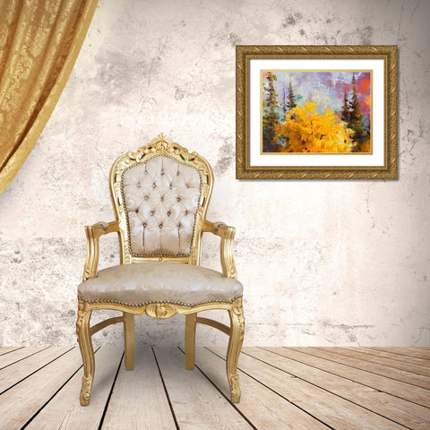 Paint Closeup XI Gold Ornate Wood Framed Art Print with Double Matting by Grayscale