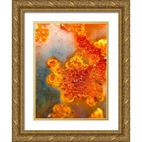 Oxidized Metal VIII Gold Ornate Wood Framed Art Print with Double Matting by Grayscale