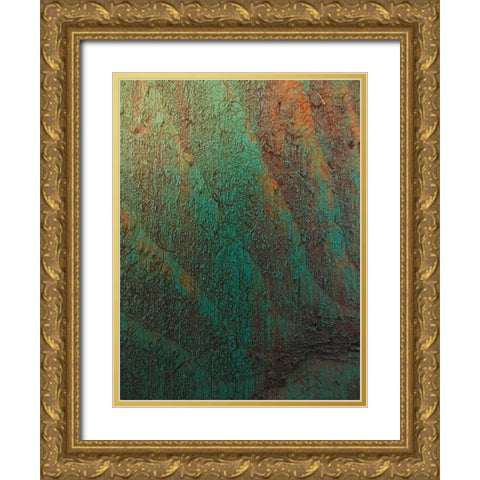 Painted Wood Panel I Gold Ornate Wood Framed Art Print with Double Matting by Grayscale