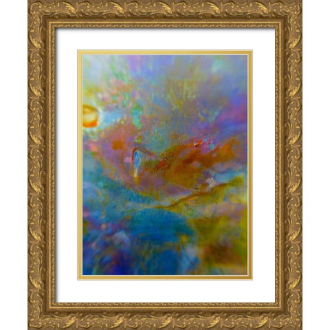 Oxidized Metal XIII Gold Ornate Wood Framed Art Print with Double Matting by Grayscale