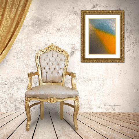 Paint Closeup XIII Gold Ornate Wood Framed Art Print with Double Matting by Grayscale